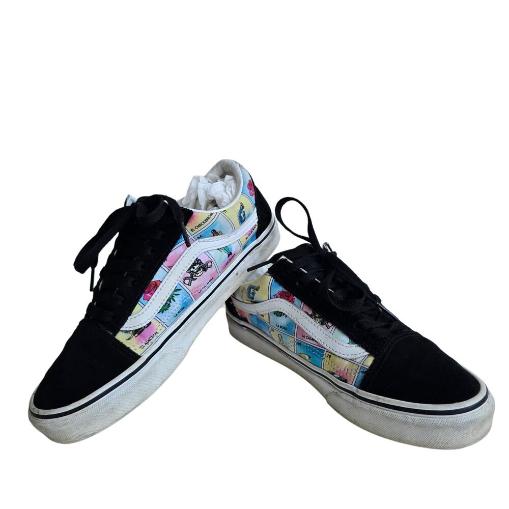 VANS Loteria Women's Size 7.5 Men's 6 Black Suede Print Old School Skate Shoes